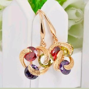 New multicolored cz gf earrings